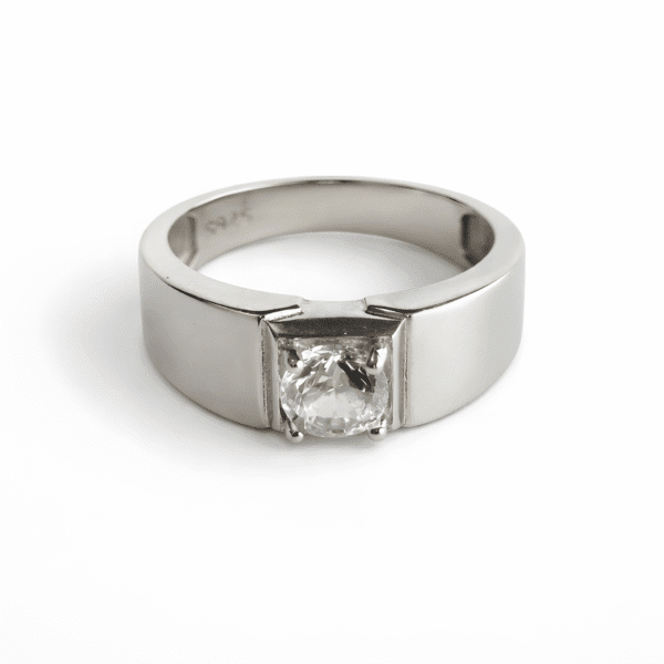 Polished Solitaire Signet Ring