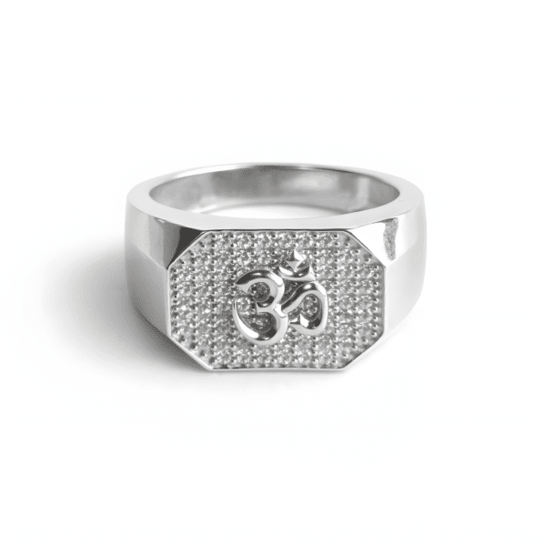 Sacred "Om" Symbol Pavé Ring