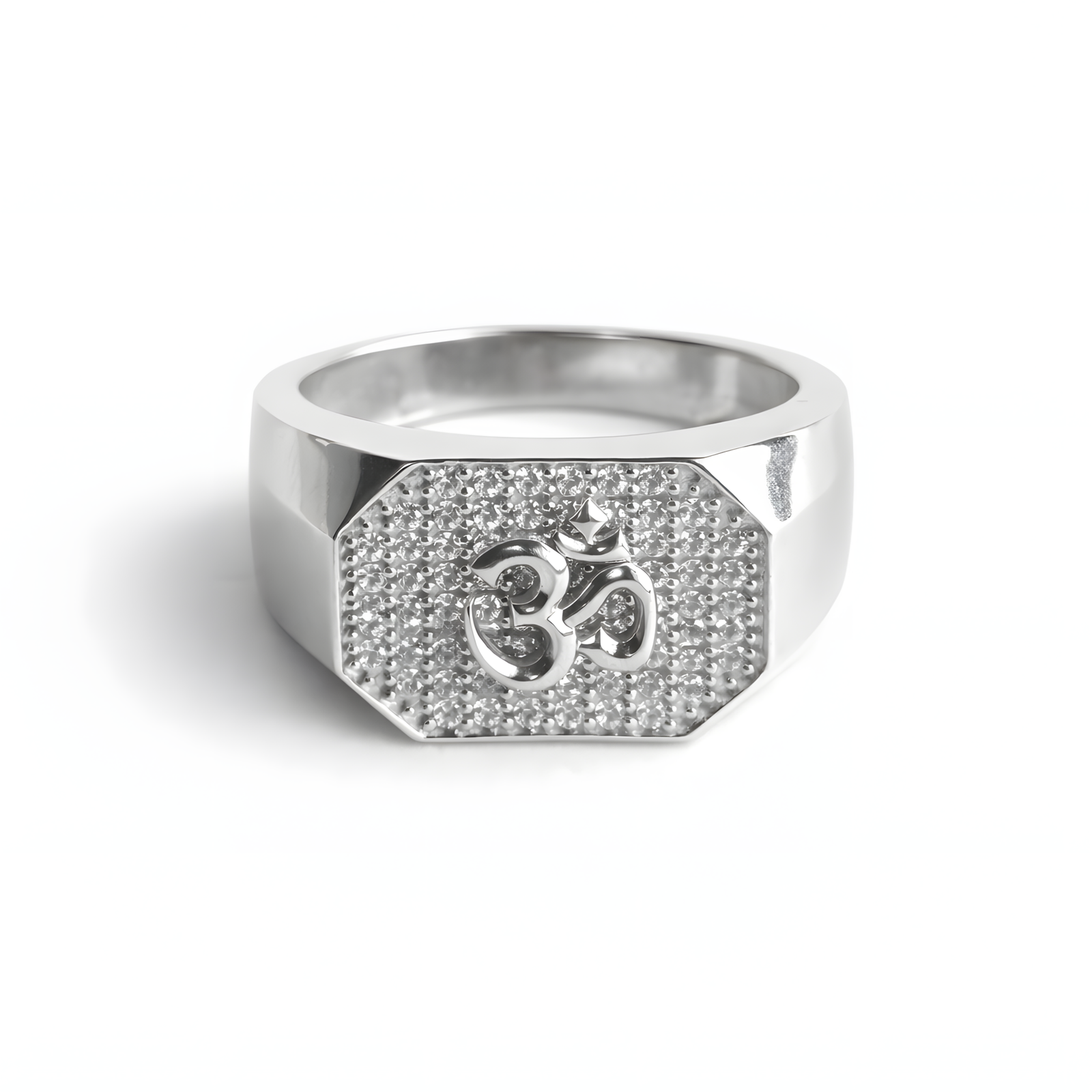 Sacred "Om" Symbol Pavé Ring