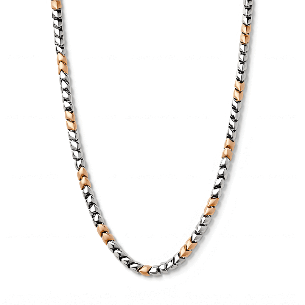Two-Tone Geometric Curb Chain