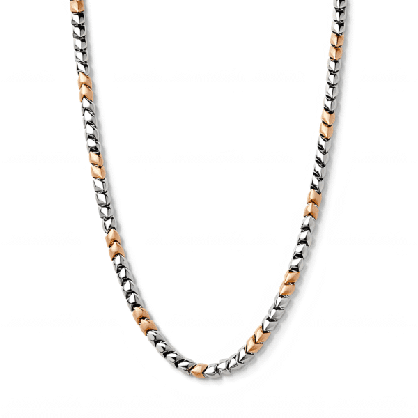 Two-Tone Geometric Curb Chain