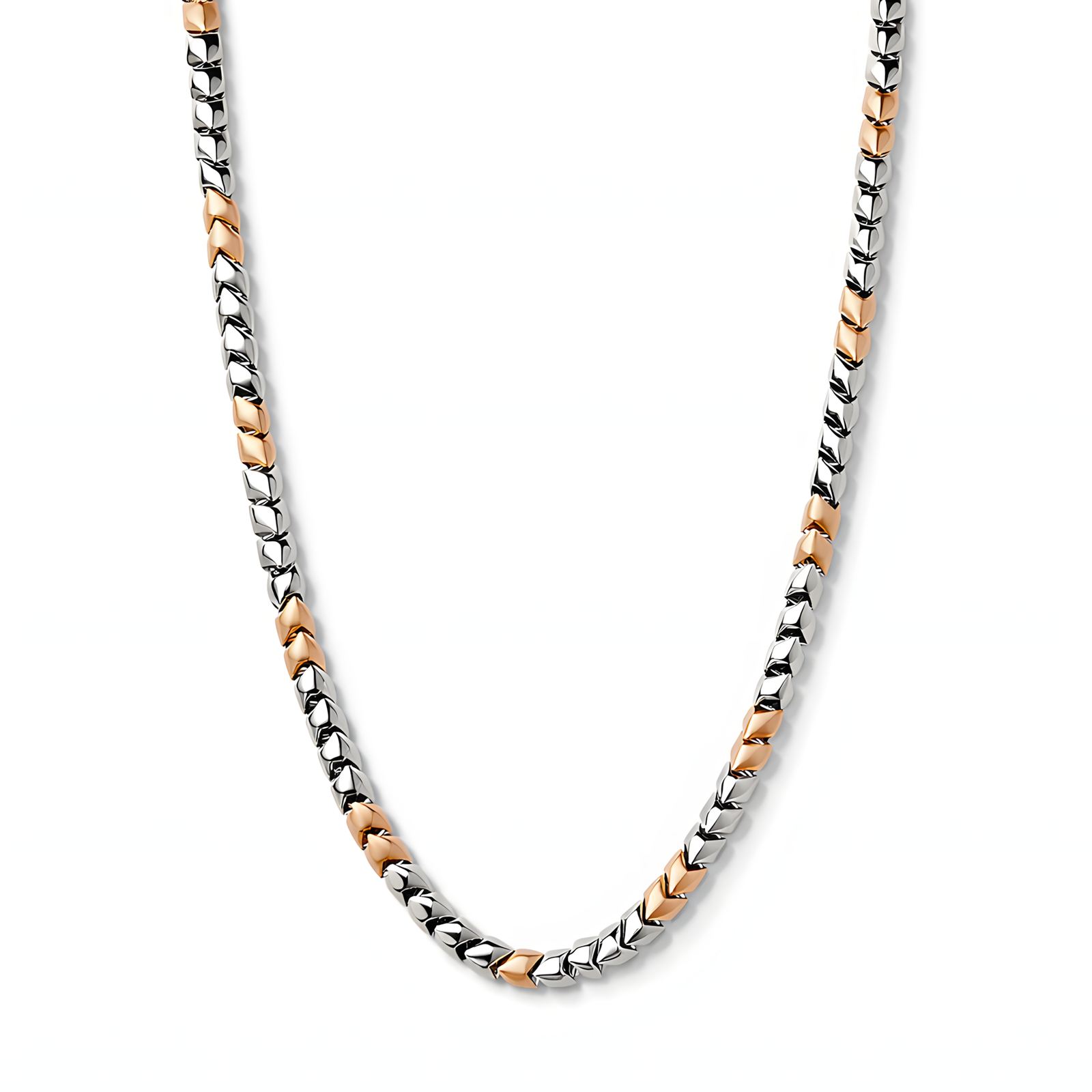 Two-Tone Geometric Curb Chain