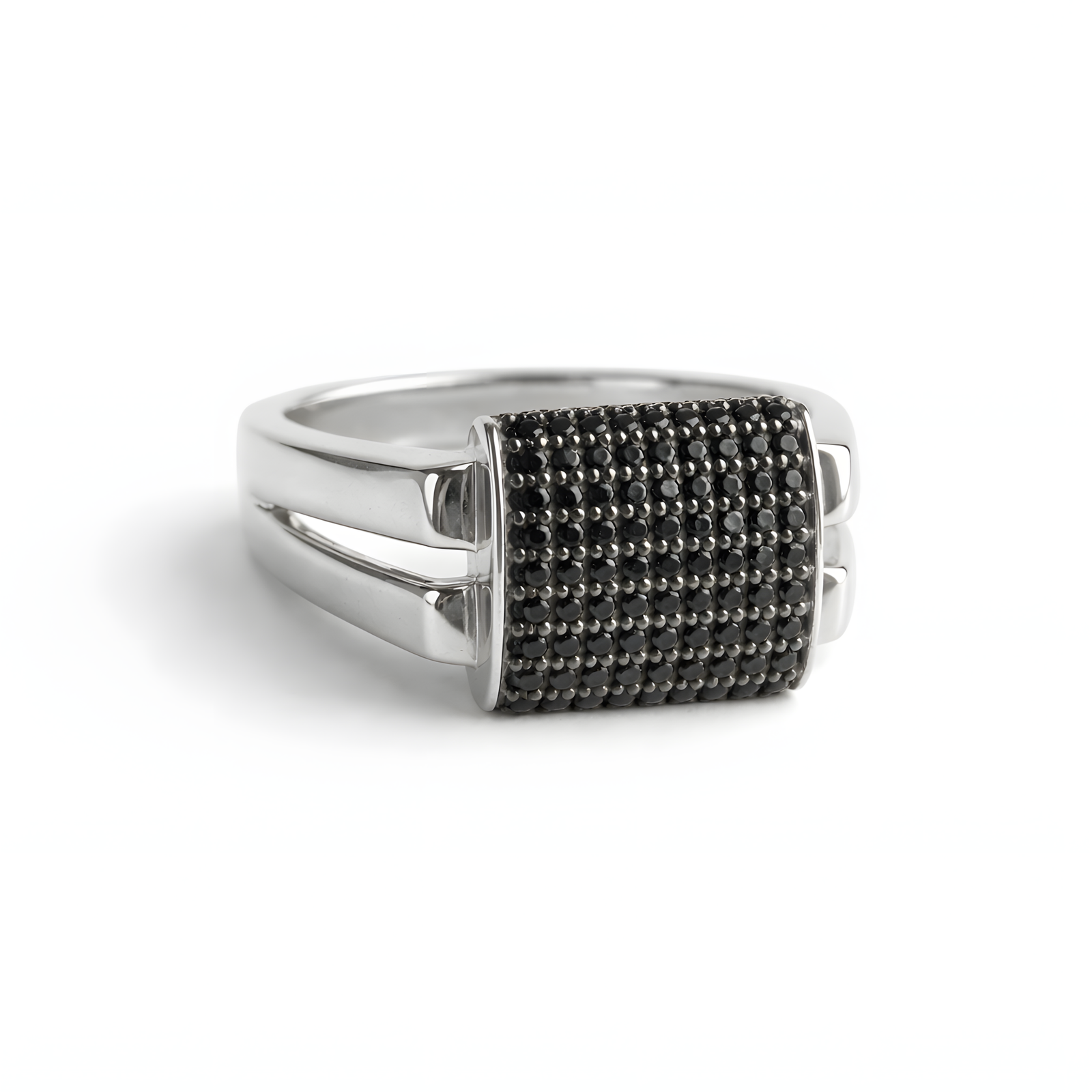 Midnight Black Pavé Shield Ring