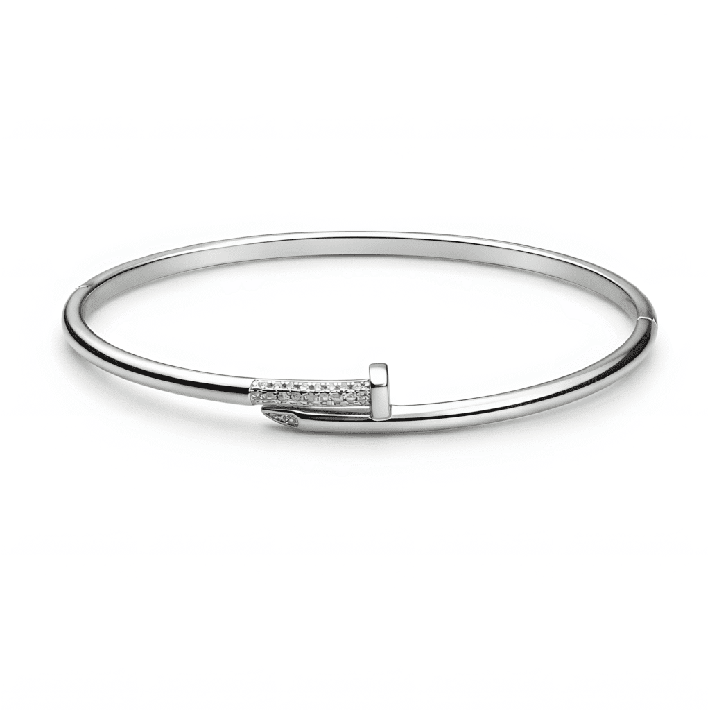 Diamond-Accent Industrial Nail Bracelet