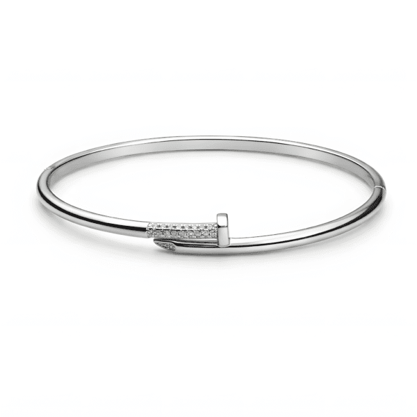 Diamond-Accent Industrial Nail Bracelet