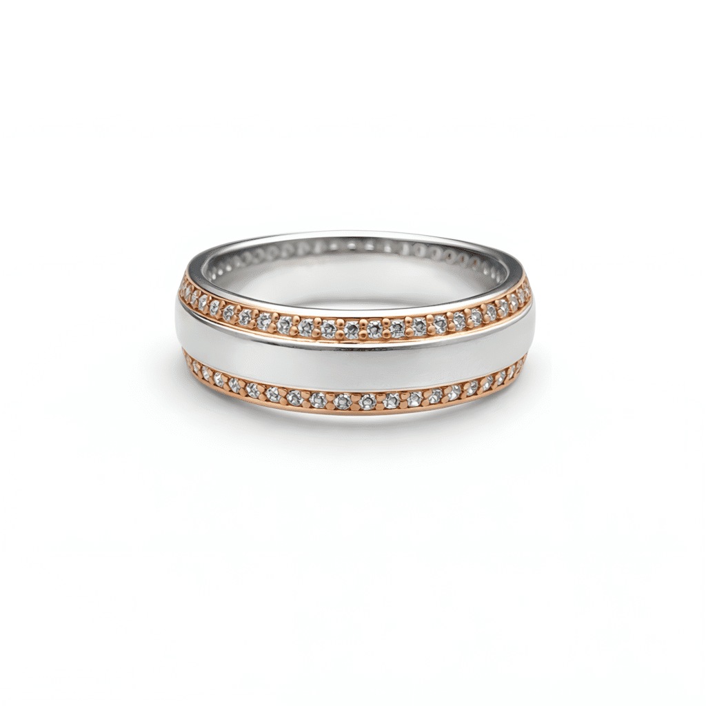 Two-Tone Pavé-Track Ring