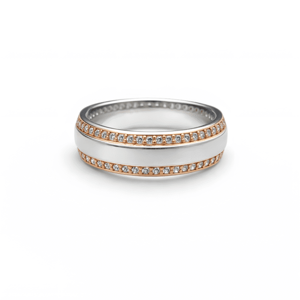Two-Tone Pavé-Track Ring