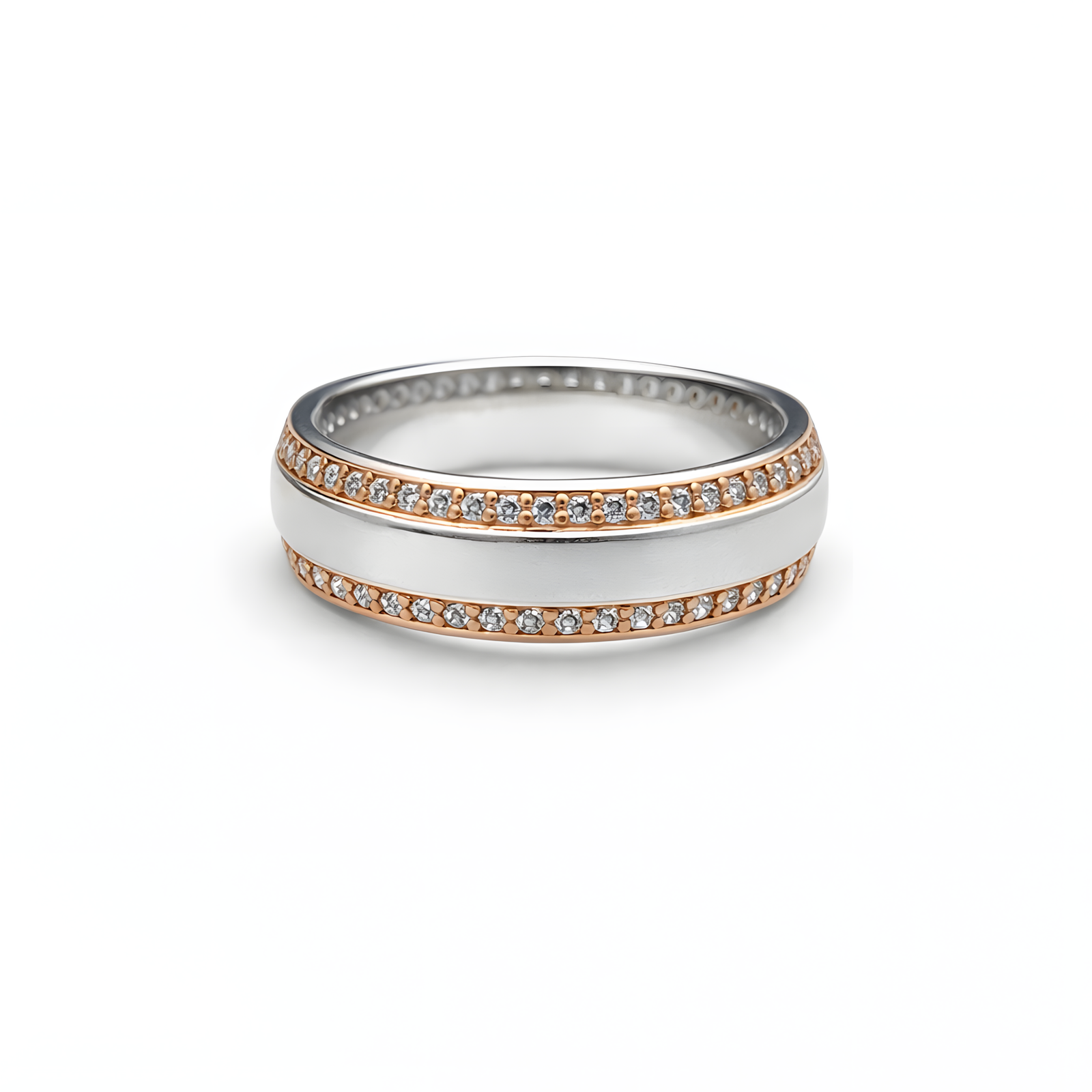 Two-Tone Pavé-Track Ring