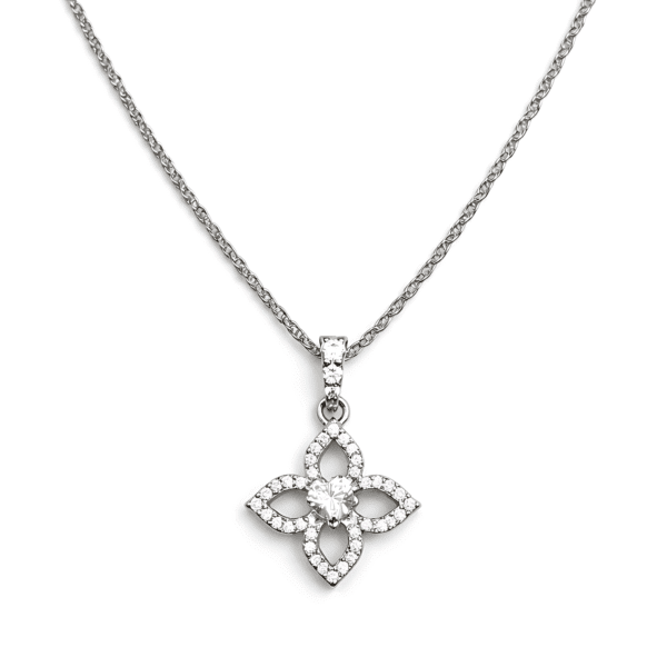 Sparkling Quatrefoil Blossom Pendant