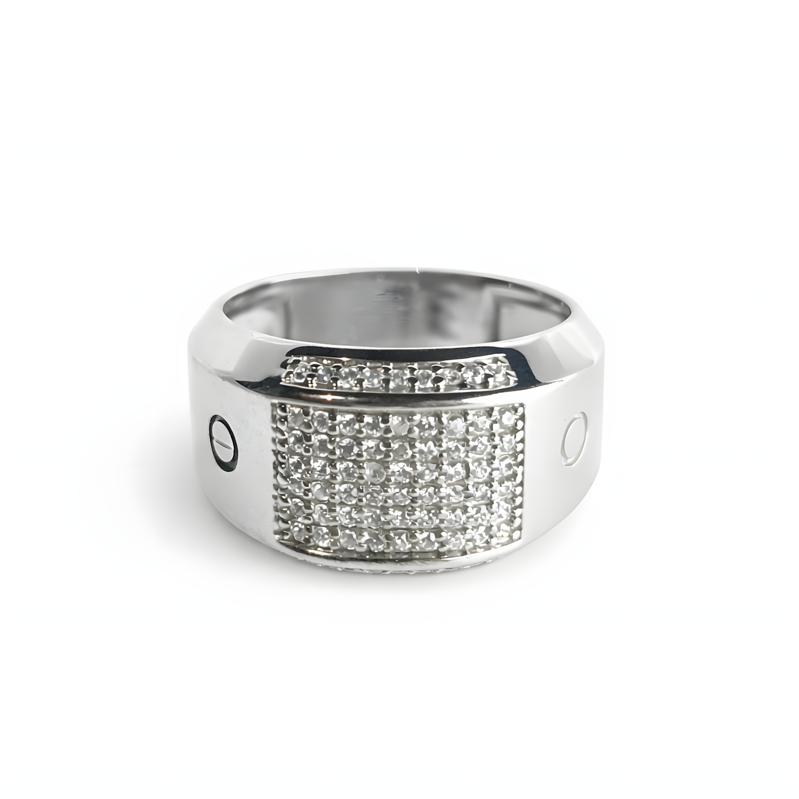 Industrial Studded Pavé Ring