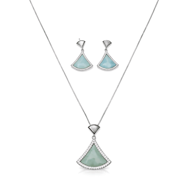 Art Deco Fan Necklace Set