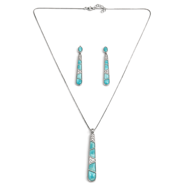 The Linear Azure Necklace Set