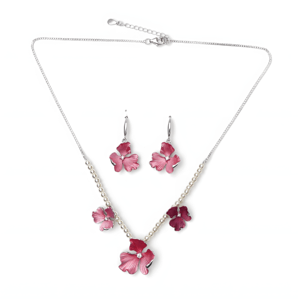 Pink Petal Necklace Set