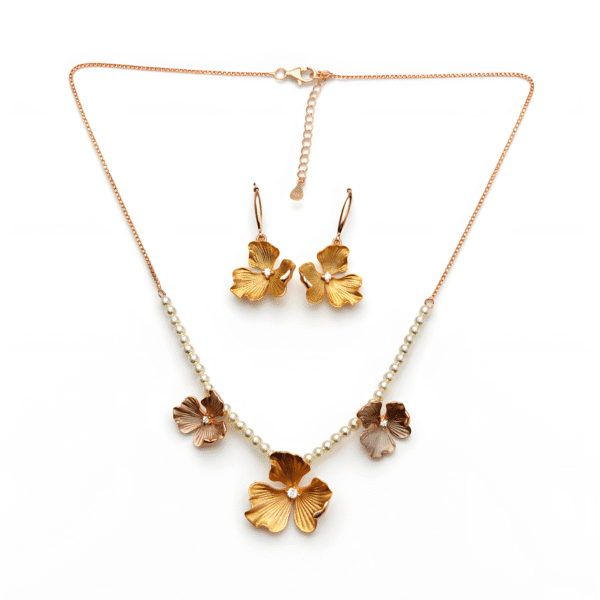 Golden Flora Necklace Set