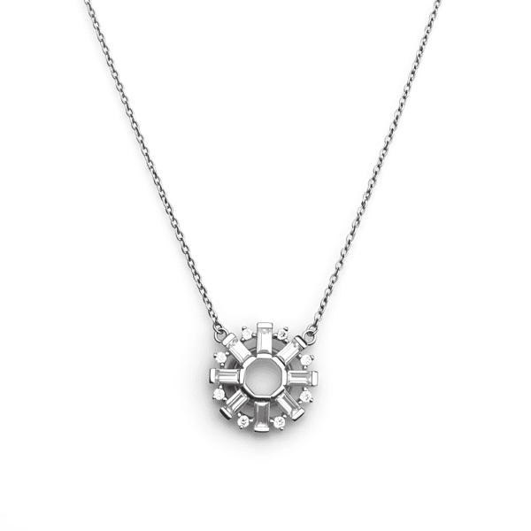 Sunburst Cog Pendant Necklace