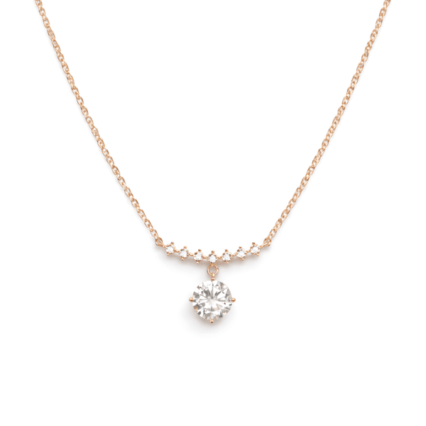 Floating Solitaire Arc Pendant