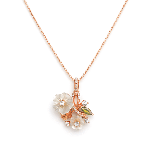 Mother of Pearl Blossom Cluster Necklace