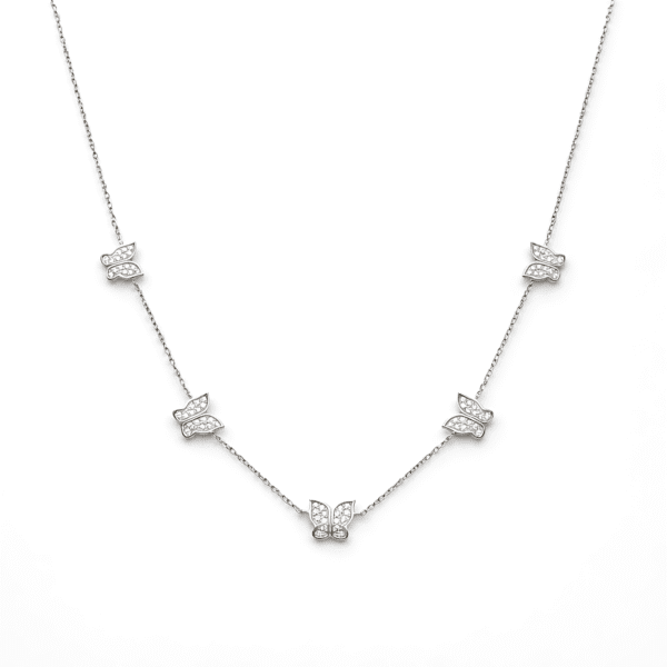 Pavé Butterfly Station Pendant