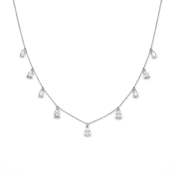 Shimmering Pear-Cut Station Pendant