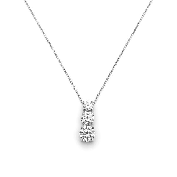 Triple Round Solitaire Drop Pendant