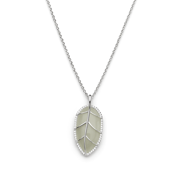 Sage Leaf Inlay Pendant