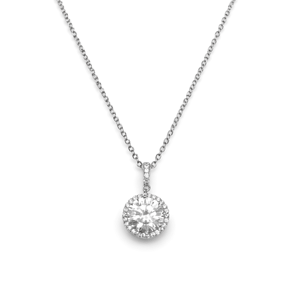 Brilliant Halo Solitaire Pendant