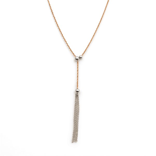 Rose Gold Tassel Lariat Pendant