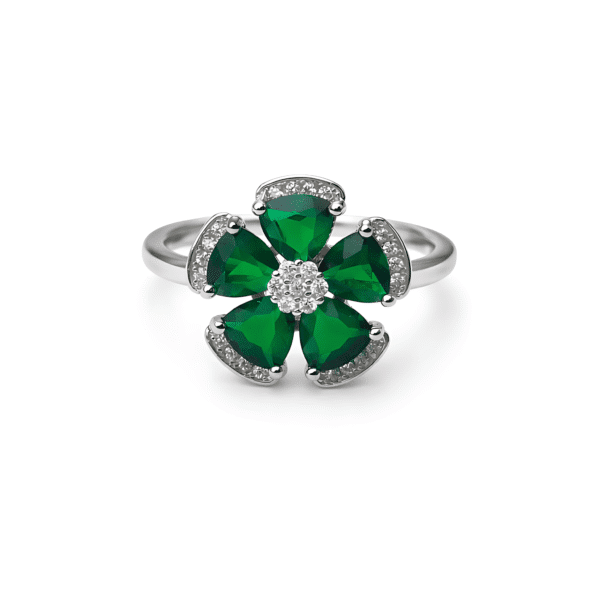 Emerald Blossom Ring