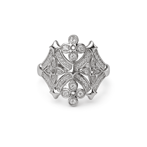 Regal Filigree Lattice Ring
