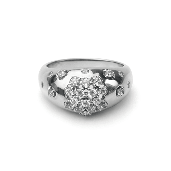Pavé Heart Dome Ring