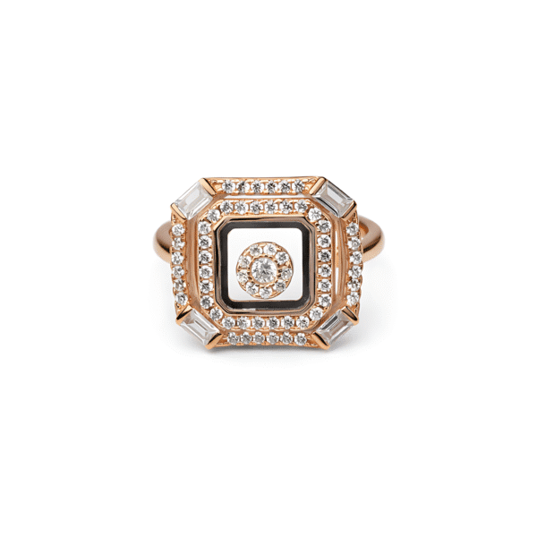 Rose Gold Geometric Frame Ring