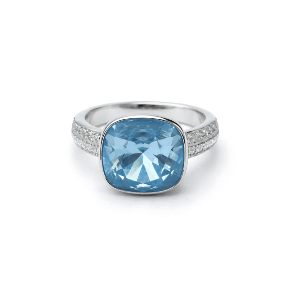 Aquamarine Cushion Ring