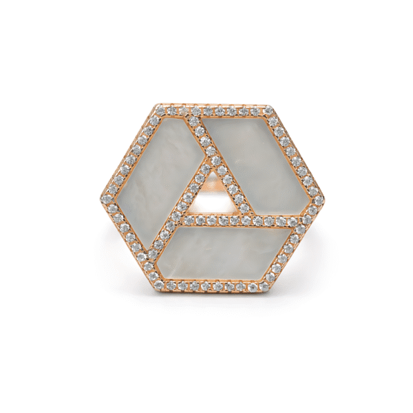 MOP Hexagonal Shield Ring