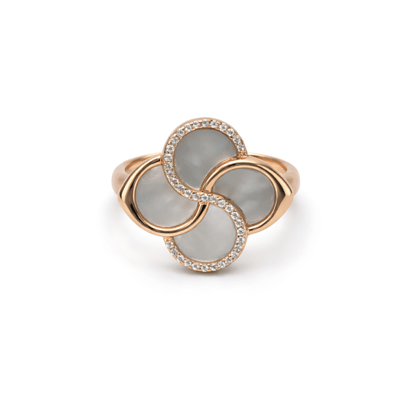 MOP Clover Swirl Ring