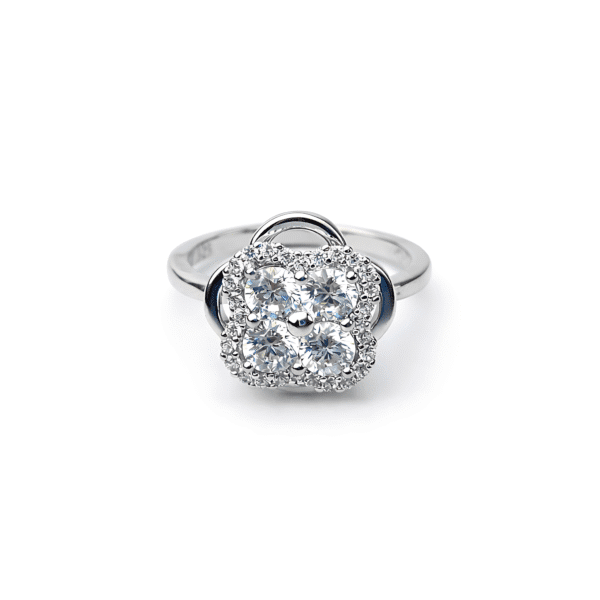 Quatrefoil Cluster Cushion Ring