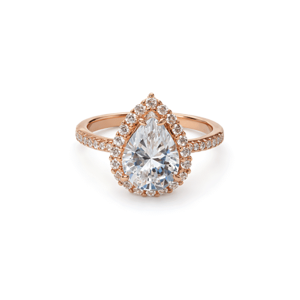 Pear Brilliance Halo Ring
