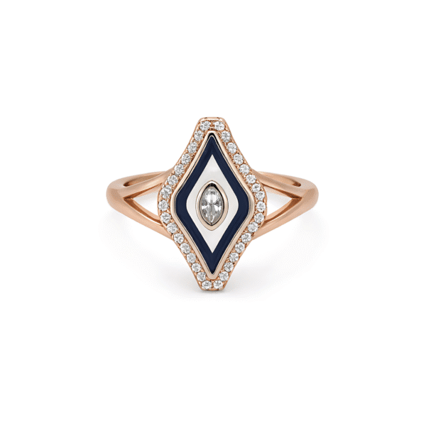 Deco Enamel Marquee Ring