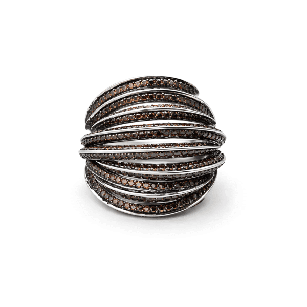 Chocolate Ribbon Dome Ring