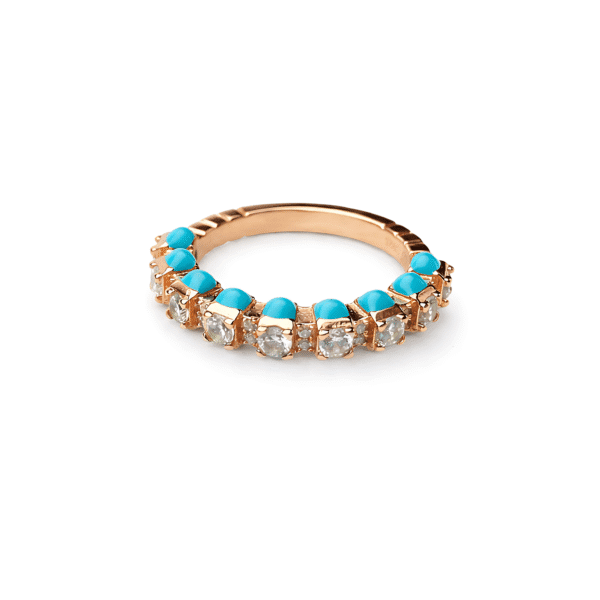 Turquoise & Crystal Eternity Ring