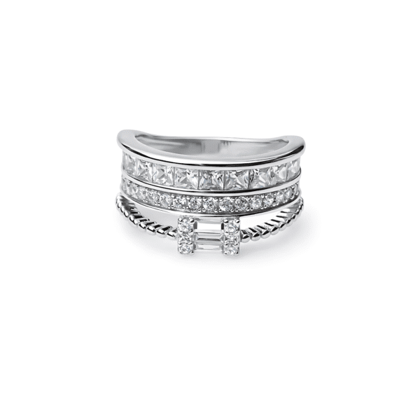 Tiered H-Motif Statement Ring