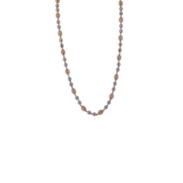 Two-Tone Rose & Silver Station Chain