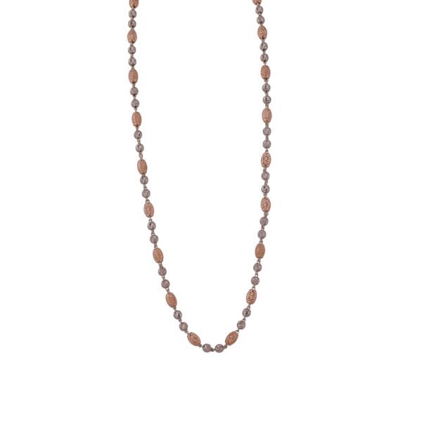 Rose & Silver Oval Bead Chain