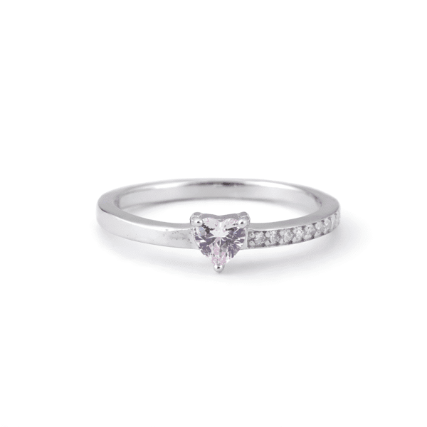 Heart Solitaire Accent Ring