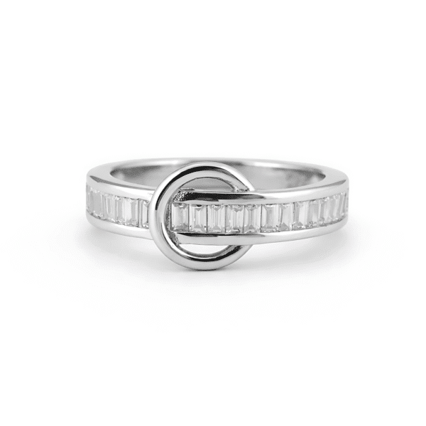Circle Buckle Baguette Ring