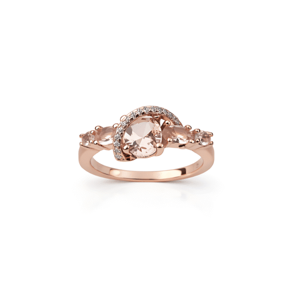 Peach Morganite Wave Ring
