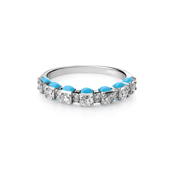 Silver Turquoise Eternity Band