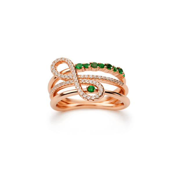 Emerald Infinity Swirl Ring