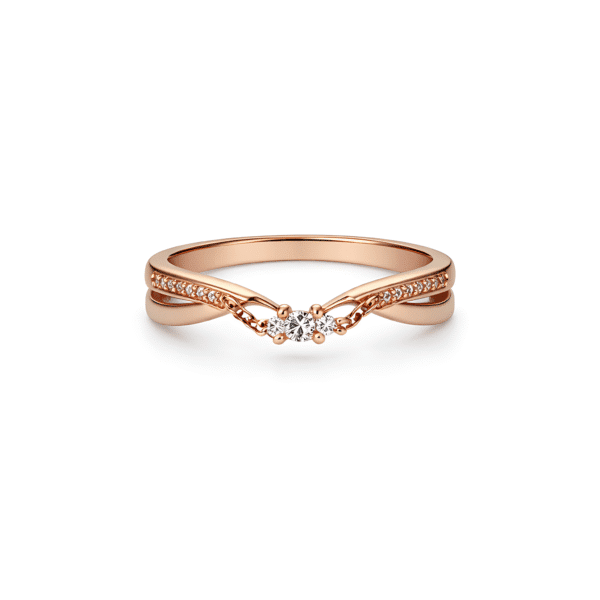 Rose Gold Trinity Wishbone Ring