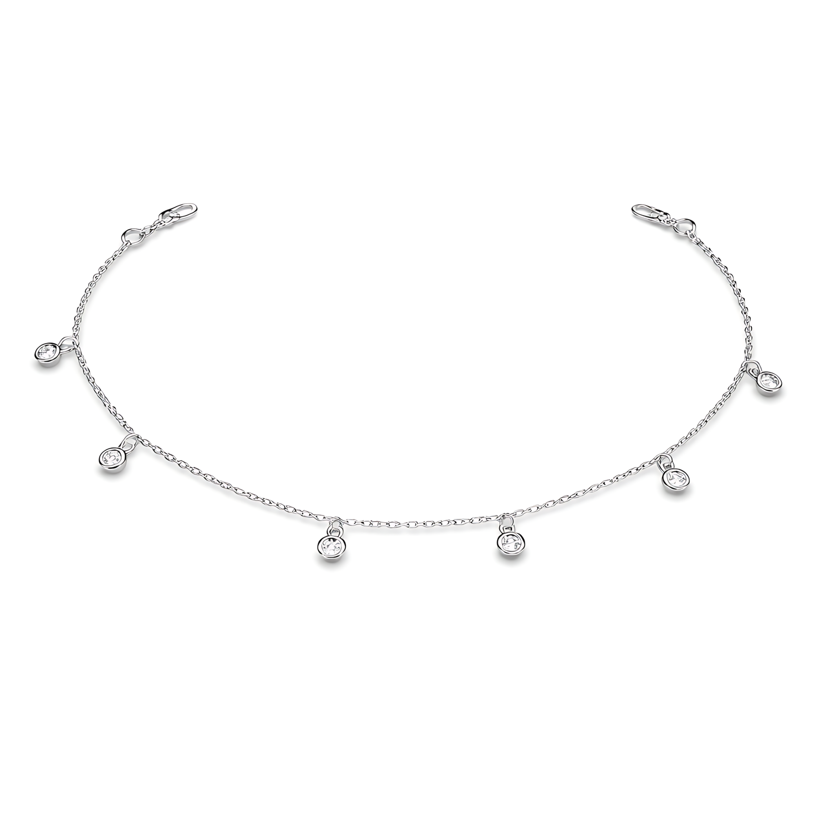 Shimmering Crystal Drop Anklet
