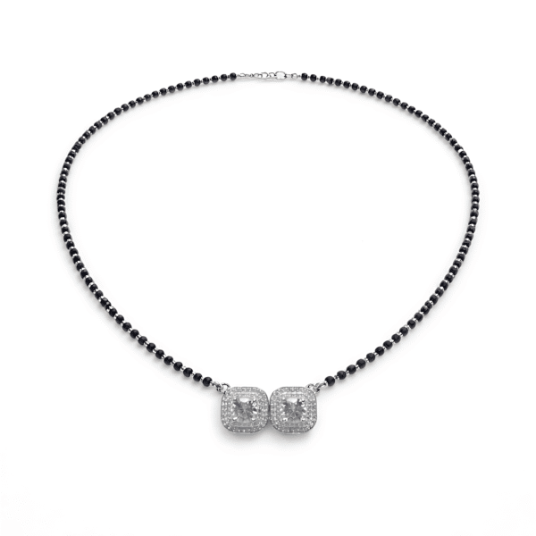 Twin Square Crystal Mangalsutra
